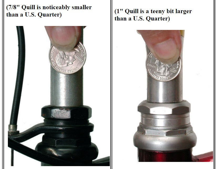 Quill Stem Front Mount Adapter (7/8" and 1" option for cruisers or older bikes)